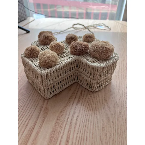 New Women’s Savanna Straw Cactus 🌵Handbag👜Purse Snap Closure Natural 7.5”x7.5” - Image 7