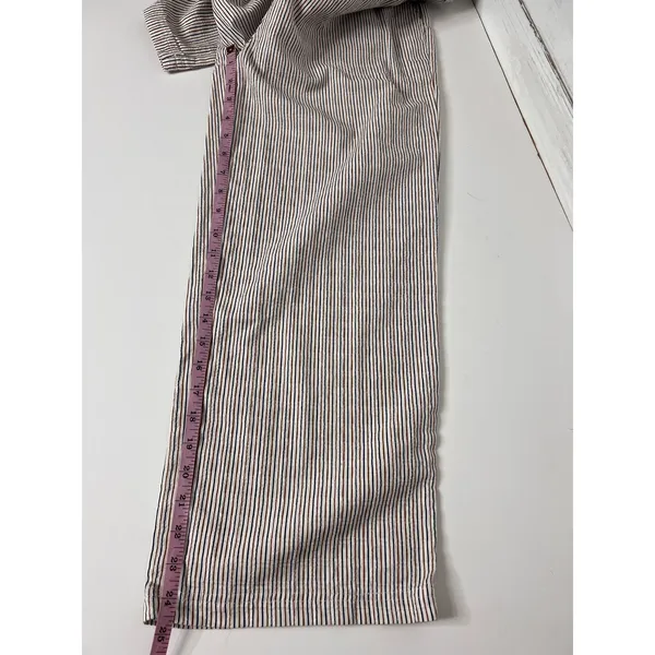 Thread & Supply Anita Striped Wide Leg Pants Size Small Cotton Drawstring - Image 9