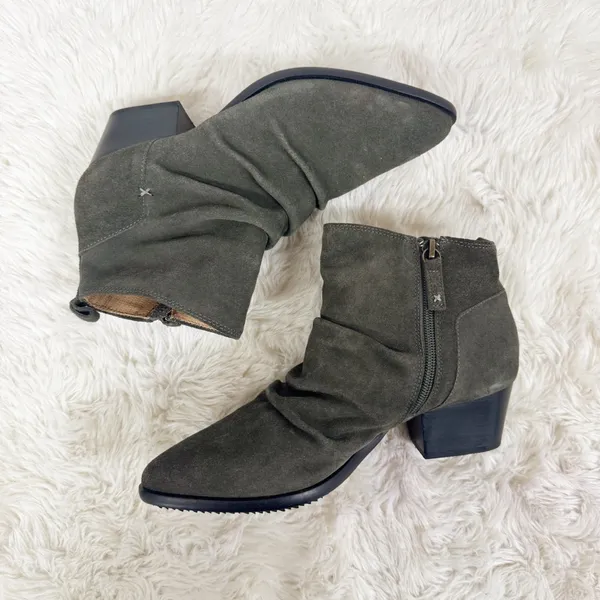 New KELSI DAGGER Brooklyn Ego Suede Slouch Ankle Boot Size‎ 7.5 Olive Green Boho - Image 6