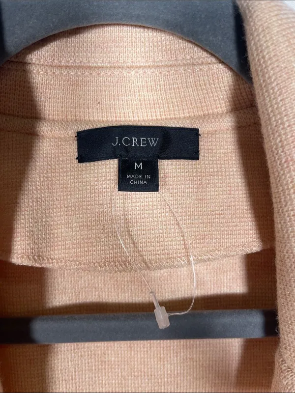 J. Crew Womens Sweater Blazer Medium Merino Wool Light Pink Bf013 - Image 3