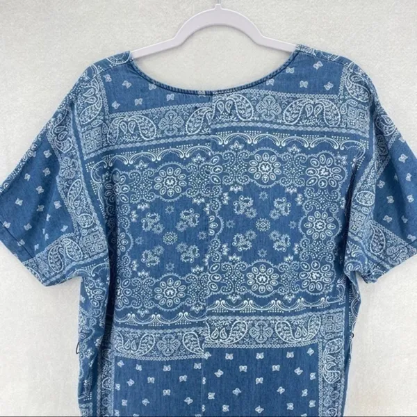 Cortefiel Denim Paisley‎ Bandana Print Dress - Image 10