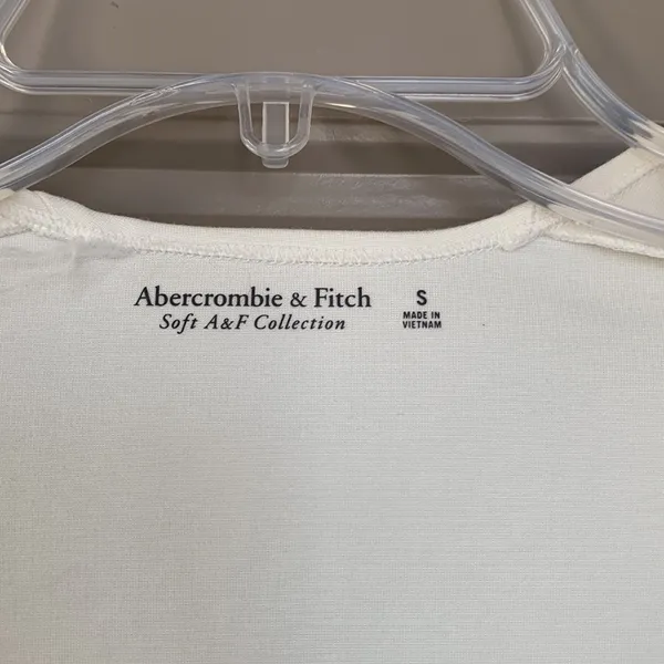 Abercrombie And Fitch Soft A&F Square Neck White Bodysuit Small - Image 2