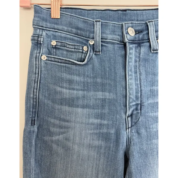 AYR The Pop Straight Jeans High Rise Medium Wash Stretch Denim Women's Size 27 - Image 9