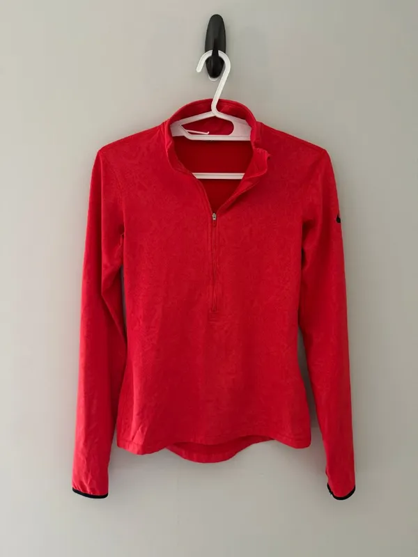 Nike Dri-FIT Floral Jacquard Half Zip Running Pullover Women’s S Red - Image 3