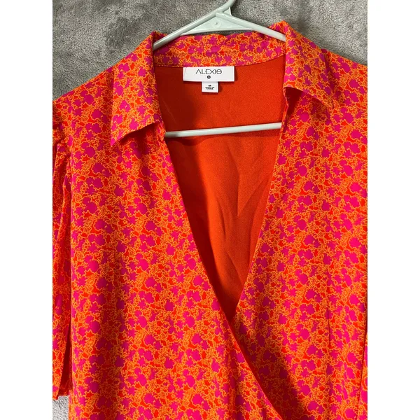 ALEXIS Target Orange‎ Pink Floral Dress Flutter Resort Vacation Feminine Medium - Image 3