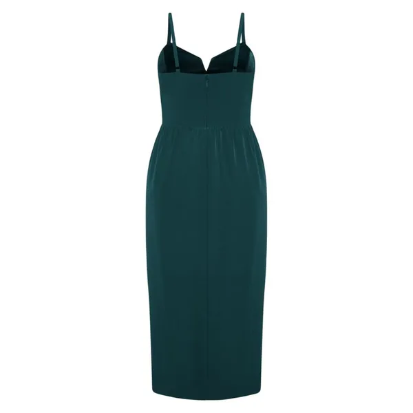 City Chic Womens Trendy Plus Size Sassy V Wrap Dress 6575644 Emerald Green 16W - Image 9
