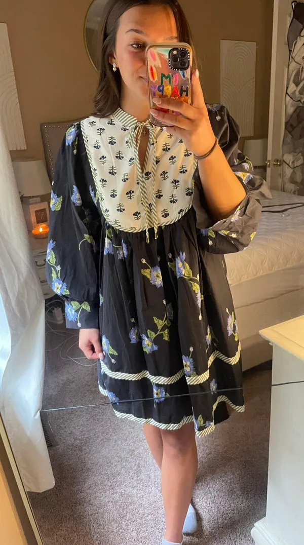 Dress Navy And Floral - Image 2