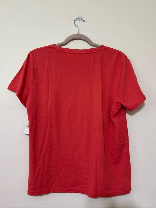 NWT Lucky Brand Fender Red Embroidered Tee with White Flame Logo - Image 3
