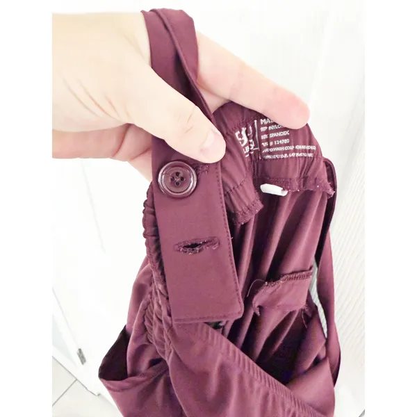 Albion Classic Overall Jumpsuit Burgundy Wine Adjustable Strap Jogger Tall - Image 9