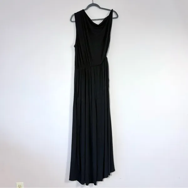 Free People FP Beach Effortless One Piece Wide Leg Jumpsuit in Black Medium - Image 5