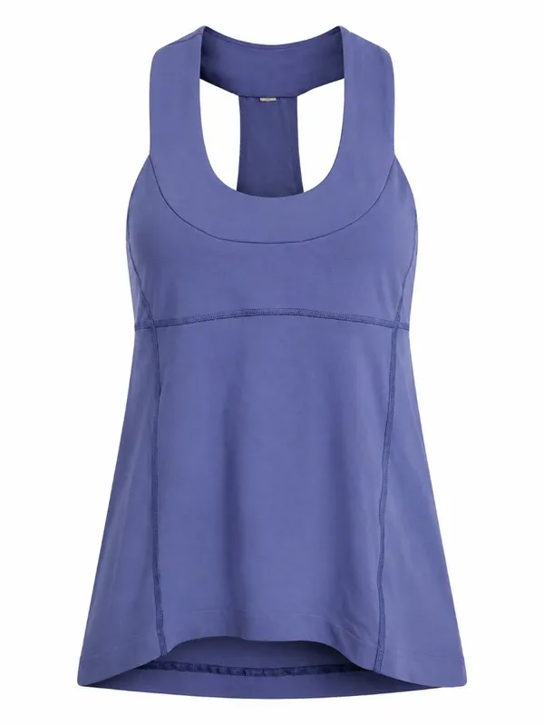 Lululemon Scoop Neck Blue Mesh Racerback Tank Built In Bra Women’s M - Image 2