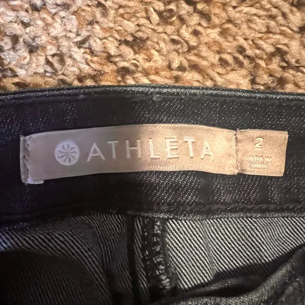 Athleta Women Size‎ 2 Black Wash Denim Straight Leg Jeans Pants - Image 2