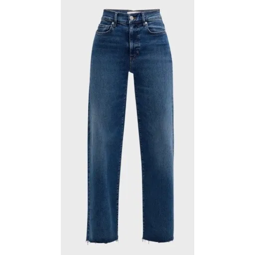 FRAME‎ Le Slim Palazzo Raw Fray Wide Leg Jeans Mermaid Size 25 - Image 5