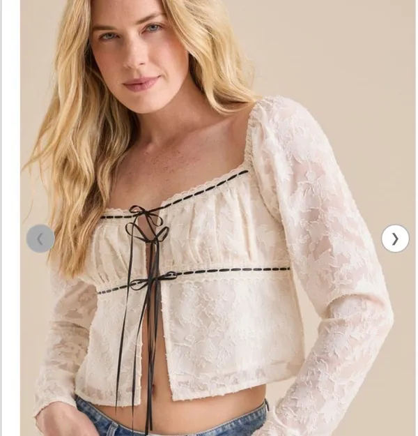 NWT Altar’d State Layken Lace Bow tie top size M - Image 8