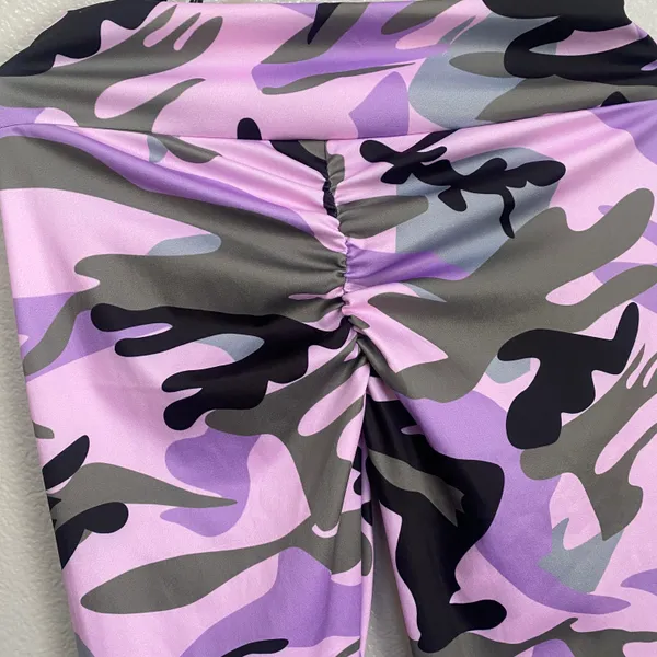 Stretchy Workout Leggings Pink Size L - Image 7
