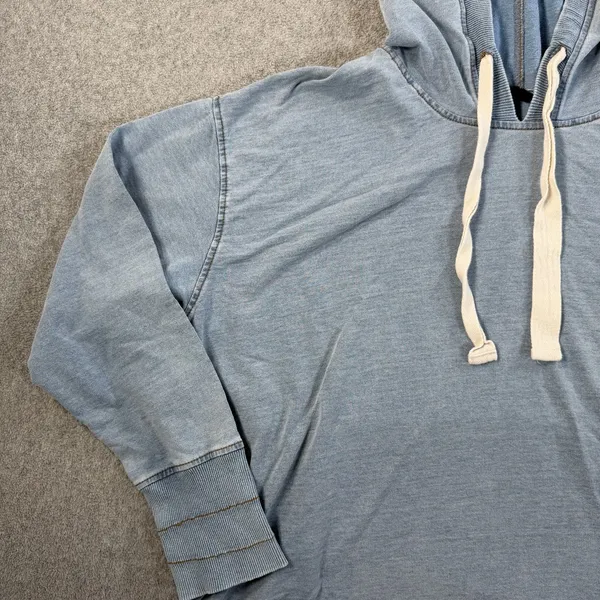 Jane + Delancey Women's Large Hoodie Sweatshirt Washed Blue Drawstring Casual - Image 3
