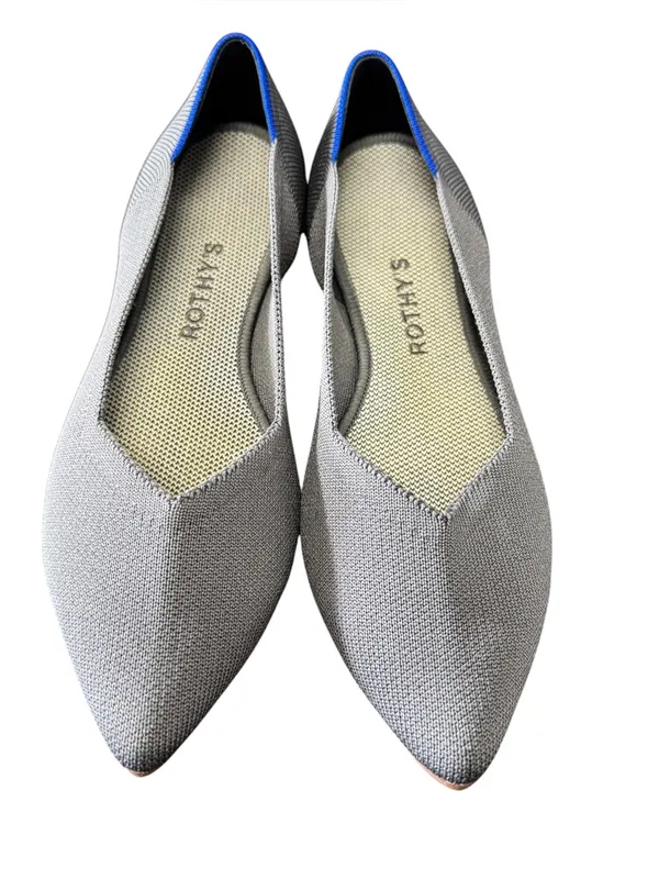Rothy's The Point‎ Flat Gray Knit Pointed Toe Flats Size 8.5 - Image 2