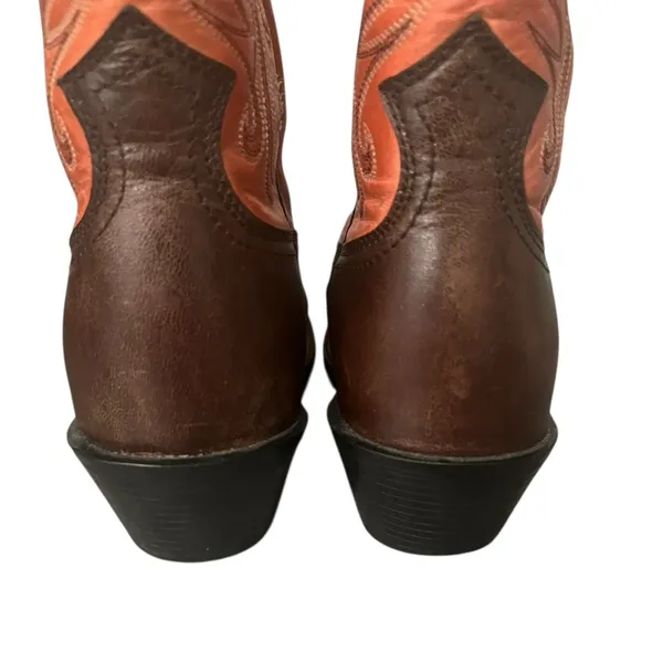 ARIAT Brown & Burnt Orange Leather Cowboy Boots Women’s Size 10 B Style #15821 - Image 6