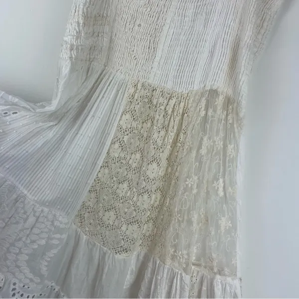 Antica Sartoria Crochet Lace Boho Mini Dress Beachy Sz S/M - Image 4
