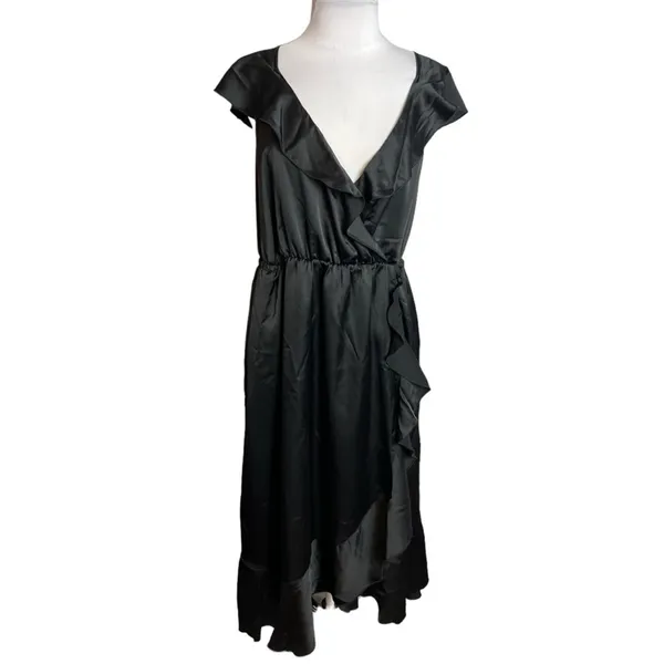 NWT‎ Show me your mumu Samantha Ruffle Wrap Dress black Sz 3X missing belt - Image 5