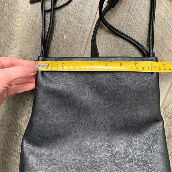 Lucky Brand Black Vegan Leather Tassel Tote Double Handle Bucket Bag - Image 12