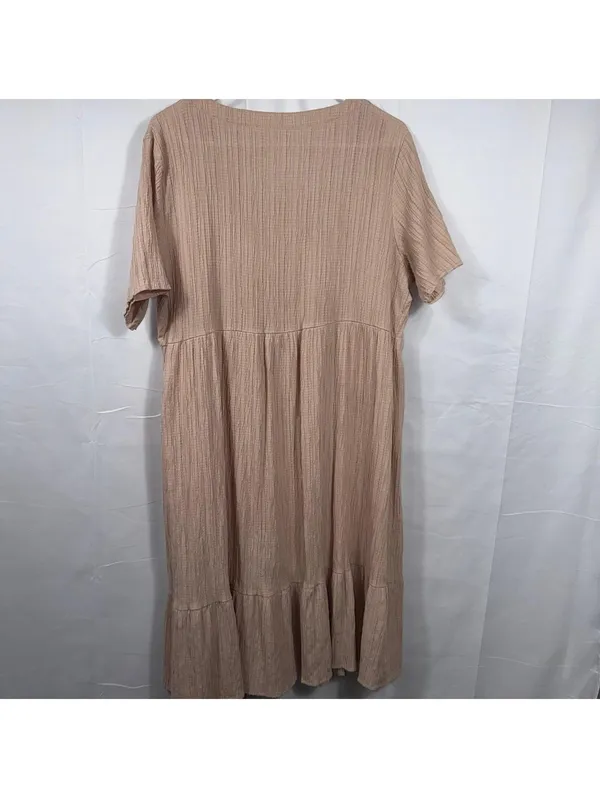 Women’s Blush Pink Textured Midi Dress Size XXL - Image 9