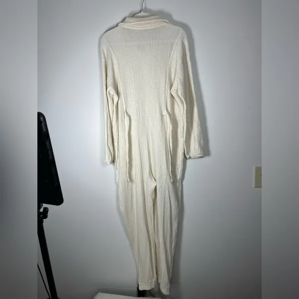 Free People Beach Calico One-Piece Button Front Jumpsuit Sz M - Image 9