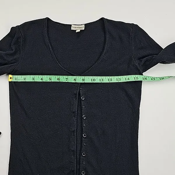 Emporio Armani Women's Black Button Front Long Sleeve Cardigan Sweater‎ Size 10 - Image 6