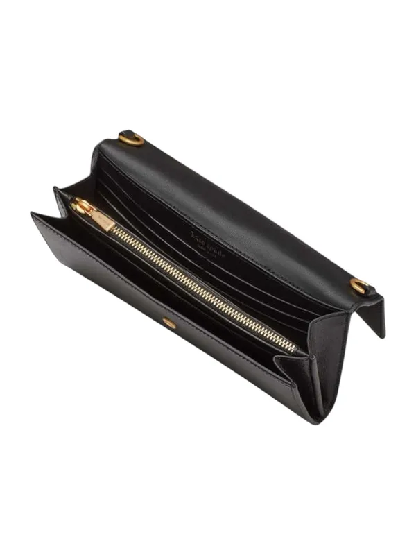 Kate Spade Black Leather Flap Crossbody Bag Katy Wallet $248 Retail NWT - Image 6