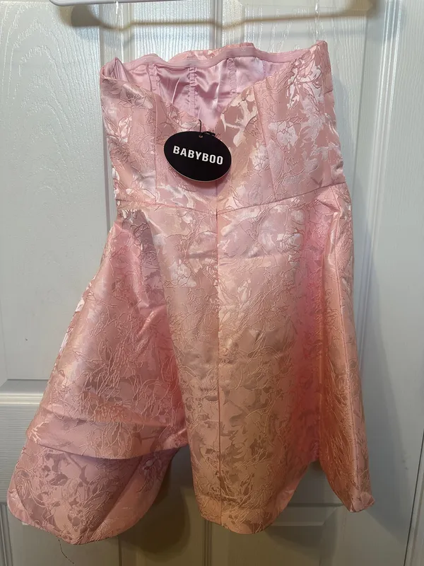 Babyboo pink jacquard mini dress - Image 3