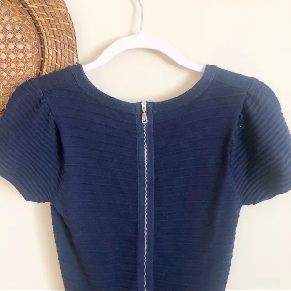 Sandro Blue Knit Flare Hem Dress - Image 8
