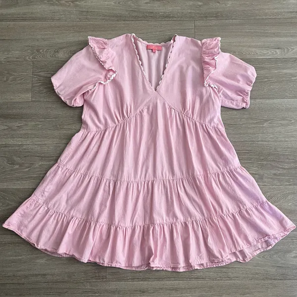 Simply Southern pink ruffle baby doll dress - large - Image 2