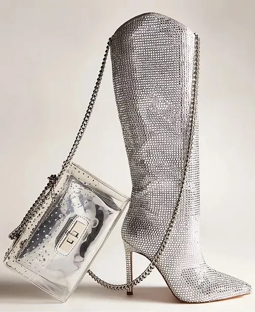 NWT Steve Madden Violetta-R rhinestone-covered stiletto knee-high boots. Size 9 - Image 4