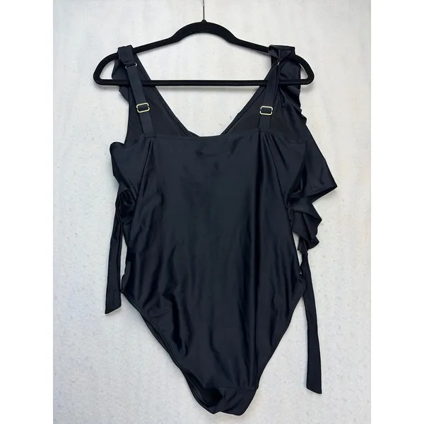Kindred Bravely Ruffle One Piece Swimsuit Womens Large Black Maternity Nursing - Image 7