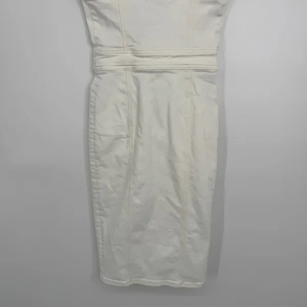 Ramy Brook Denim‎ Midi Dress 25/0 Ivory Button Front Sleeveless Utility Bodycon - Image 10