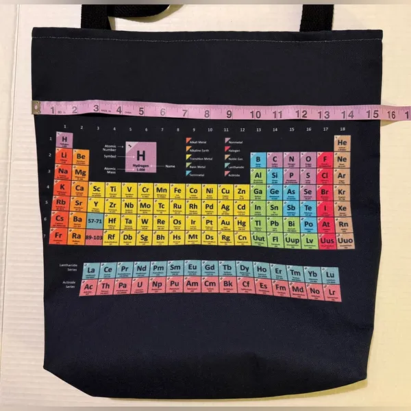 Periodic Table Black Science Tote Bag - Image 6