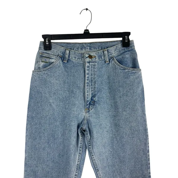 VTG Wrangler Med Wash High Waist Mom Jeans 90s 12 X 34 - Image 2