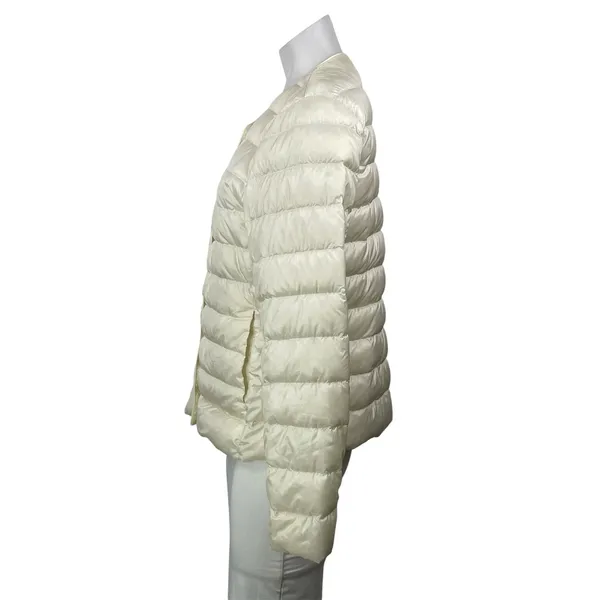 Uniqlo Off White Long Sleeves Ultra Light Down Compact Puffer Coat Jacket Size M - Image 2
