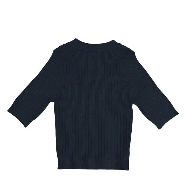 Halara Ribbed Knit Sweater Size Medium Black Work Office Minimalist Fitted - Image 3