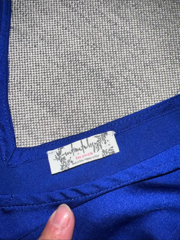 Intimately Free People Royal Blue Tie-Front Spaghetti Strap Crop Camisole - Image 2