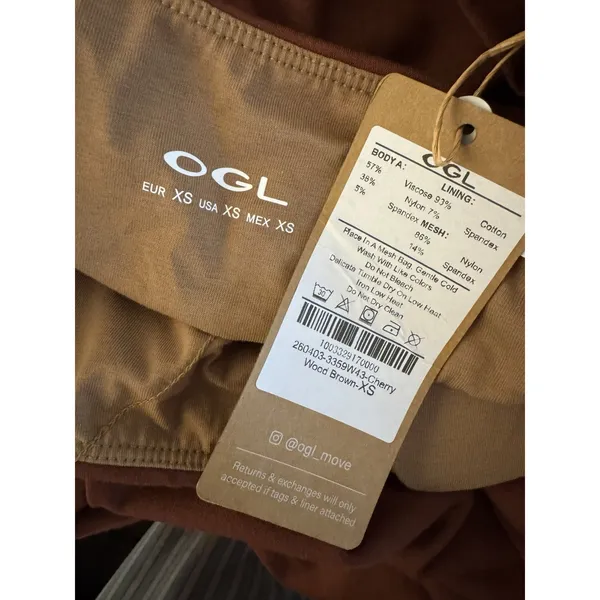 NWT OGL The Anytime Bra Ponte Knit Midi Dress Sz XS Cherry Wood Brown Stretchy - Image 7