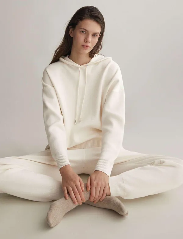 Oysho Soft Knitted Cream Joggers Pants - Image 3