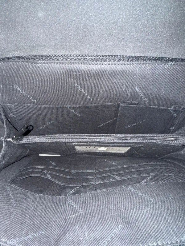 Villager A Liz Claiborne Company Black Structured Laptop Briefcase Tote - Image 3