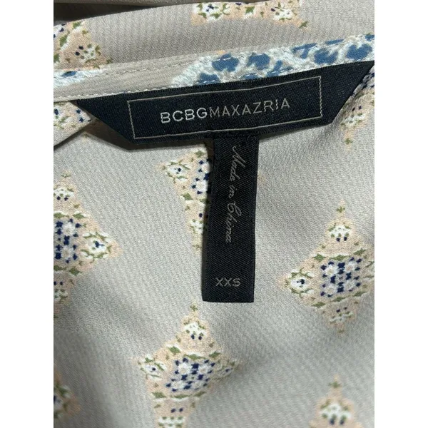 BCBG MaxAzria Kyndal XXS High-Low Maxi Dress Tapestry Long Sleeve Designer Boho - Image 13