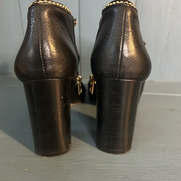 Coach Black Leather Open-Toe Ankle Boots | Size 7 - Image 3
