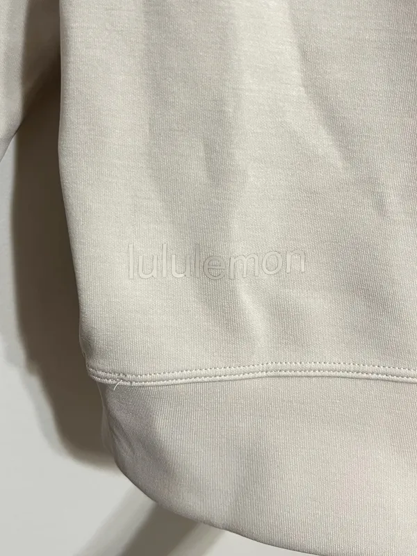 Lululemon Softstreme Cropped Crew Size 4 Pullover Sweatshirt Bone - Image 5