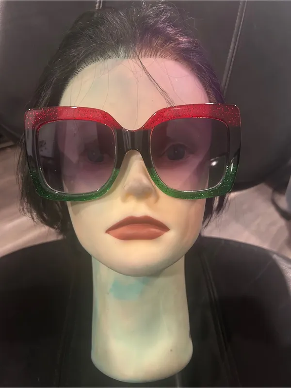 Oversized Glitter Frame Sunglasses - Image 2