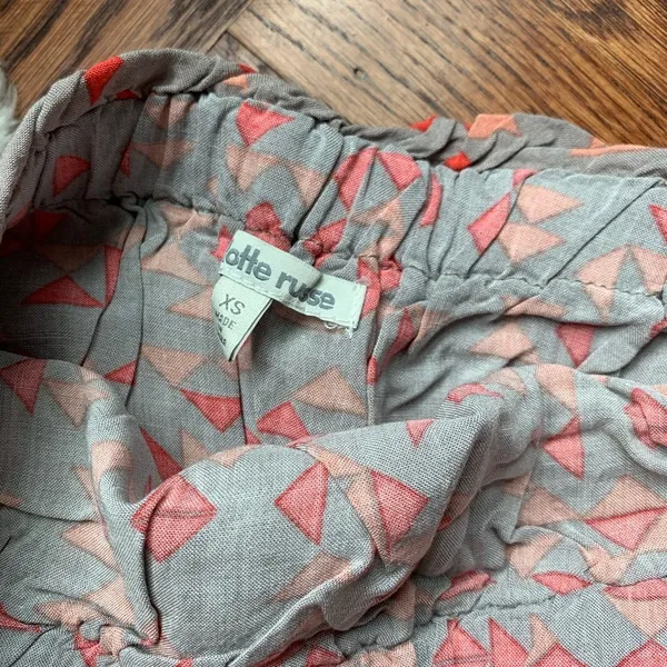 ⭐️Vintage Charlotte Russe Y2K Grey & Pink Geometric Print Ruffle Tube Maxi Dress - Image 3