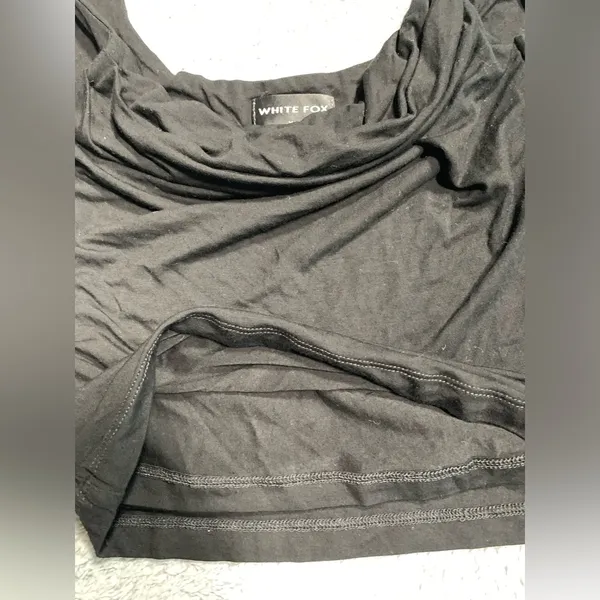 White fox black cropped tank top XS - Image 8