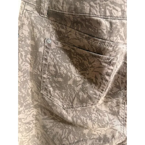 Miraclebody Women Brown Abstract Print Straight Leg Stretch Jeans Size 14 Camo - Image 4